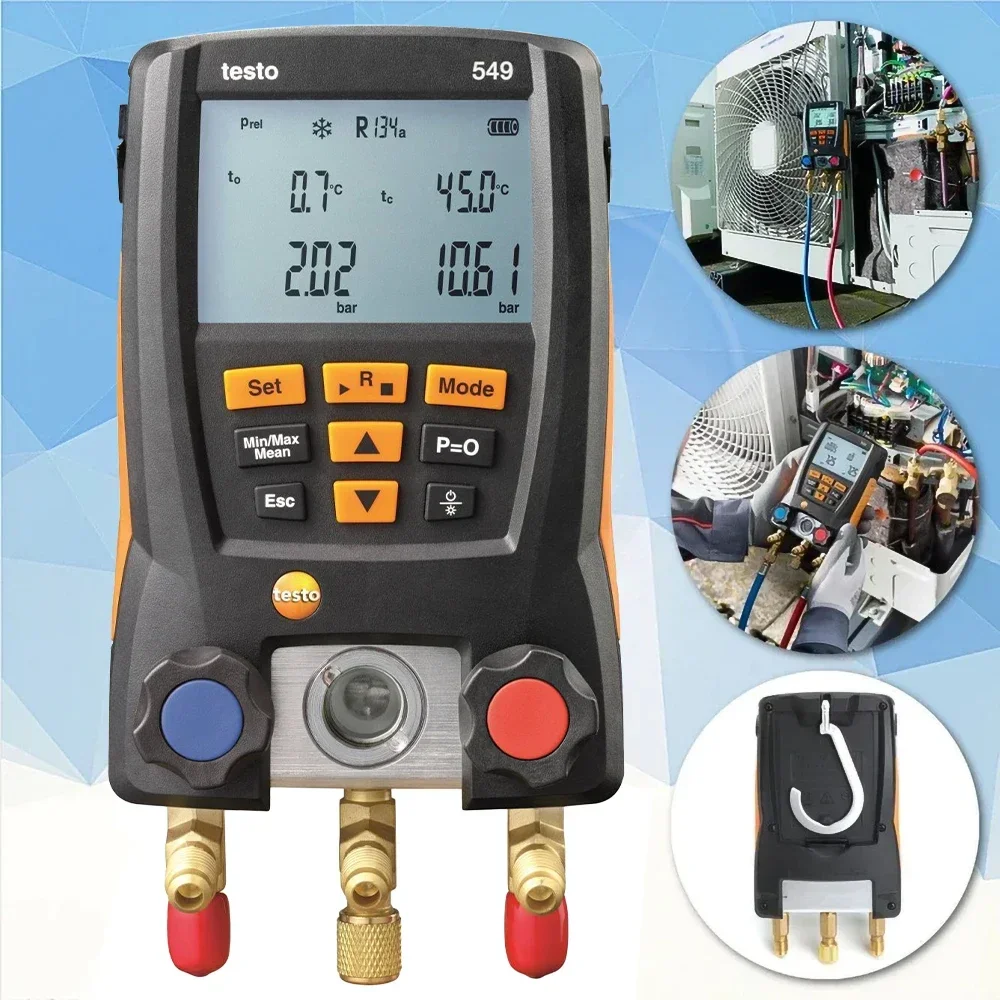05631550 Digital Refrigerant Meter Set HVAC Tool Testo 550s/557s/549 Gauge Refrigeration Digital Manifold Electic Pressure Gauge