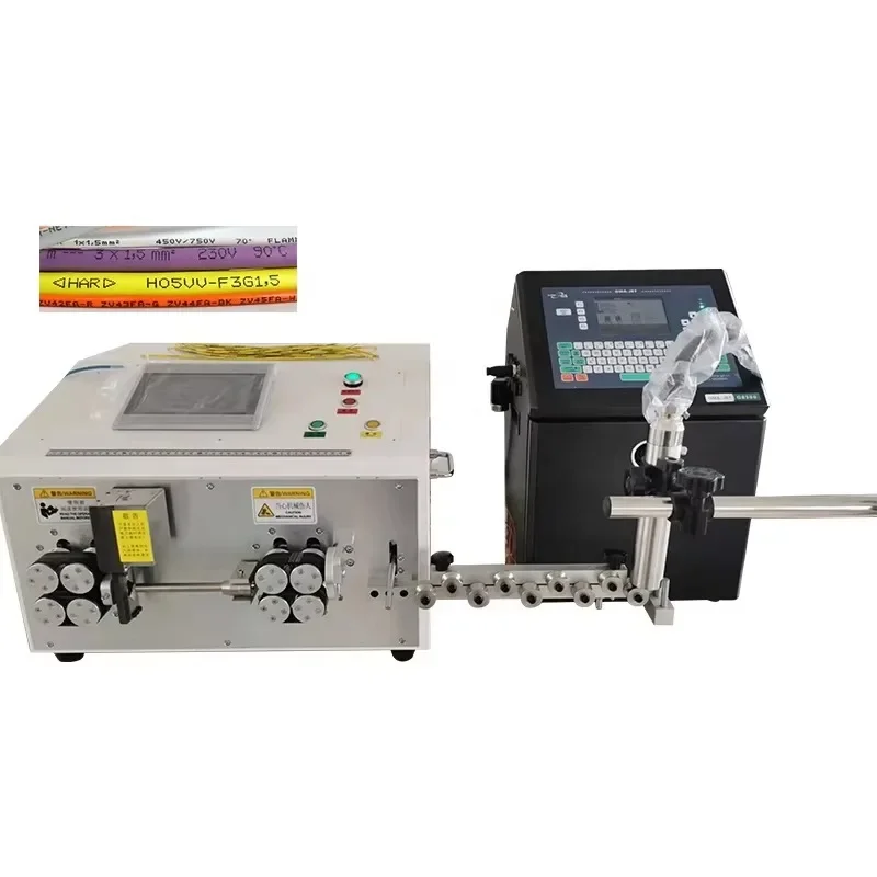 EW-05A+P Cable and wire cutting and stripping machine continuous inkjet printer cable marking printer wire printing machine