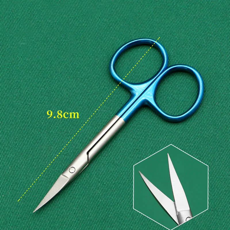 Double-eyelid Scissors With Gold Handle 9.5cm Stainless Steel Surgical Instrument For Ophthalmic Surgery