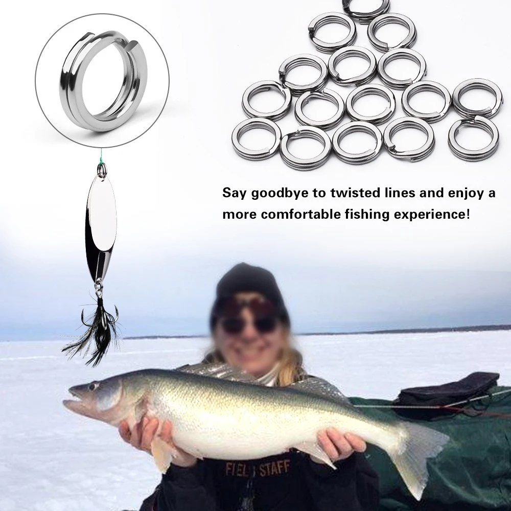 100pcs Stainless Steel Split Ring Fishing Double Oval Split Ring Accessories For Carp Fishing Hook Snap Lure Swivel