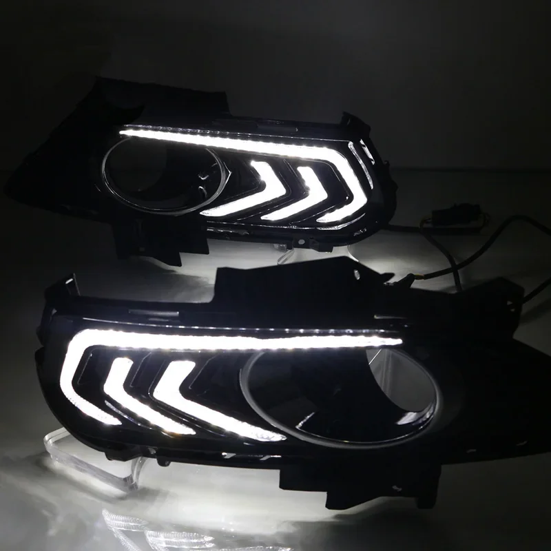 LED DRL Daylights For Ford Mondeo Fusion 2013 2014 2015 2016 Car Accessory Turn Signal Function Daytime Running Headlights