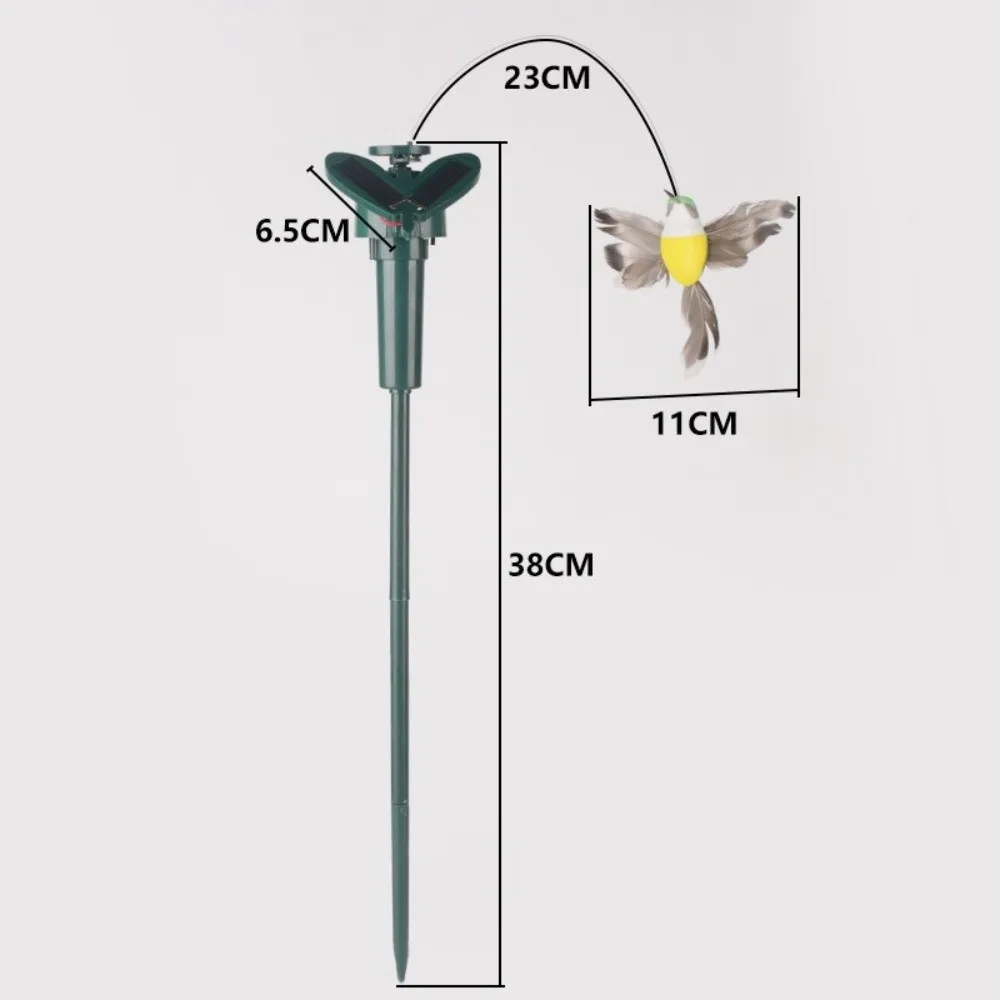 Brinquedo Solar Vibratório Rotativo para Pássaros, com Design de Montagem em Estaca, Borboleta Voadora à Prova d'Água