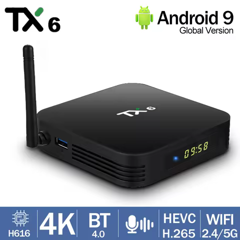 Tanix TX6 TV Box Android9.0 Allwinner H616 2G16G 4G 32G 64G H.265 BT 2.4G 5G Wifi 4K HDR Media Player Set Top Box PK T95 X96 MAX