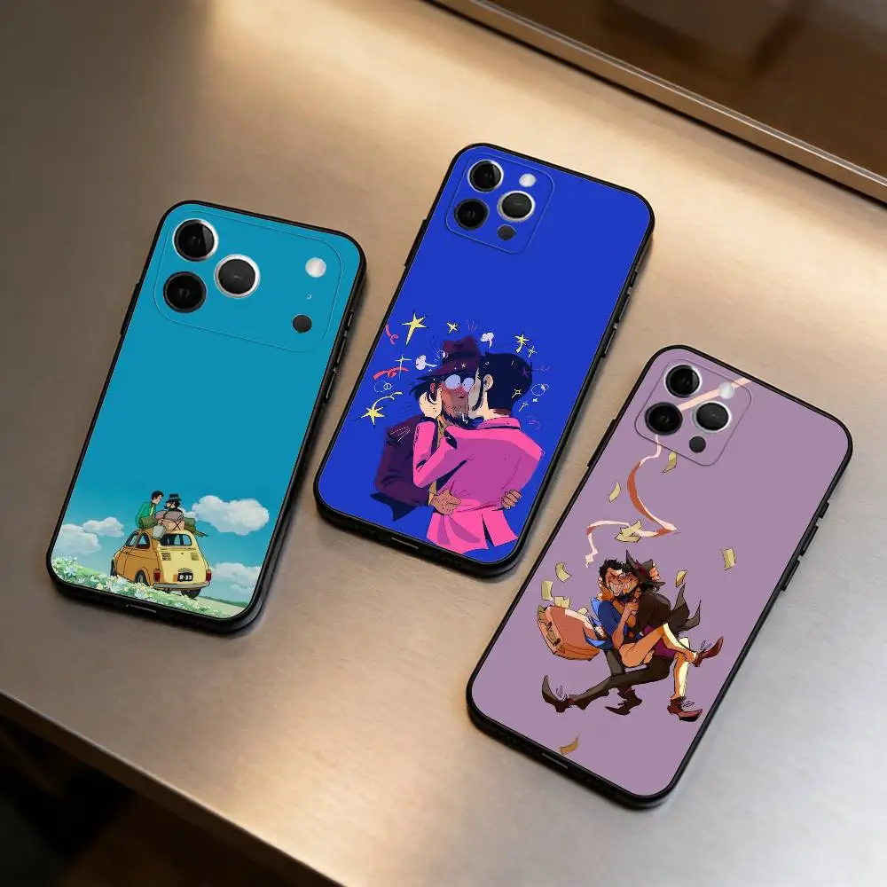 

Lupin Anime Third Phone Case For iPhone 17,16,15,14,13,12,11 Plus,Pro Max,Soft Silicone Black Cover