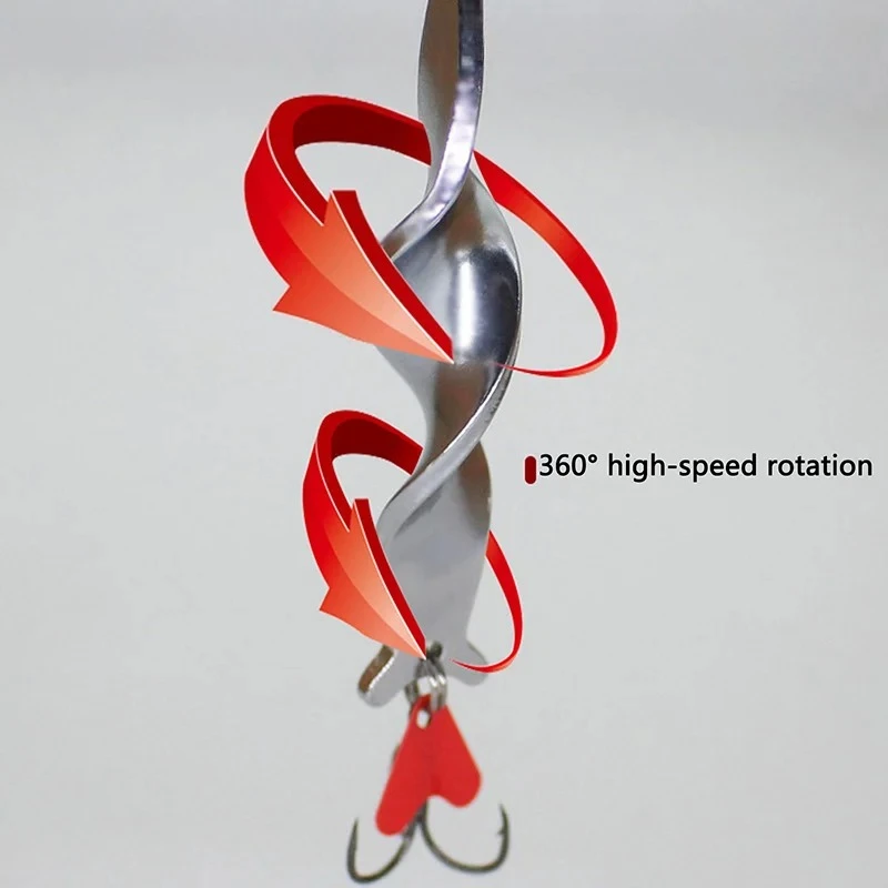 3 stücke Spirale Casting Köder 10g/14g/21g Rotierenden Metall Köder Spinner Löffel angeln Locken für Forelle Hecht Angeln Drillinge Tackle – Detail 3