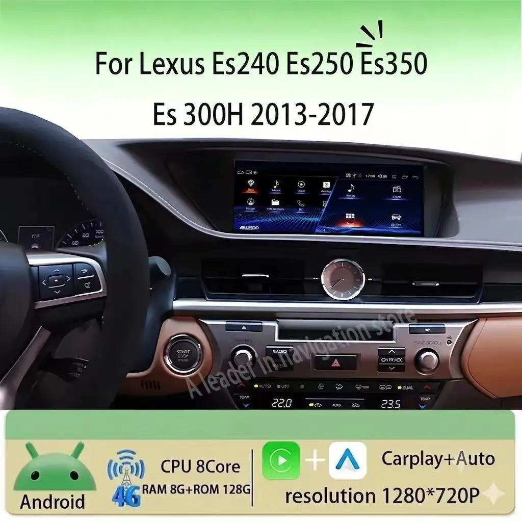 10.25 Android 15 For Lexus Es240 Es250 Es350 Es 300H 2013 - 2017 Car Radio Multimedia GPS Navigation Wireless BT Carplay 4G GPS