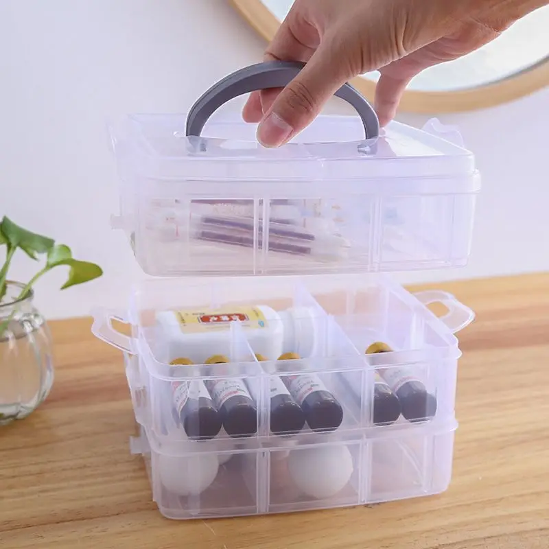 Transparent Portable Large Jewelry Organizer Removable Grids Jewelry Storage Rings Necklaces Box Container Case Display