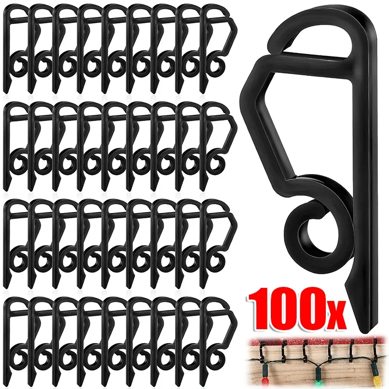 Wholesale Outdoor Gutter Clip String Lights Holder Light String Clips Hooks Holiday Wire Clamp Halloween Christmas Tree Decor