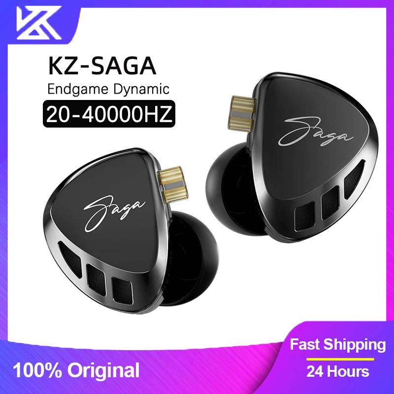 New KZ Saga Headset IEM Dynamic Driver HiFi In-Ear Earbuds Audiophile Music DJ Wired Headphones Gaming Noise Reduction Earphone