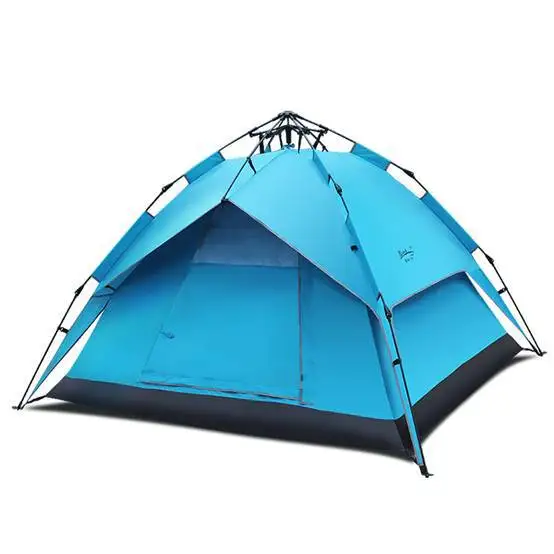 Hydraulic automatic 3-4 person tent, heavy duty Oxford fabric double layer riot field camping