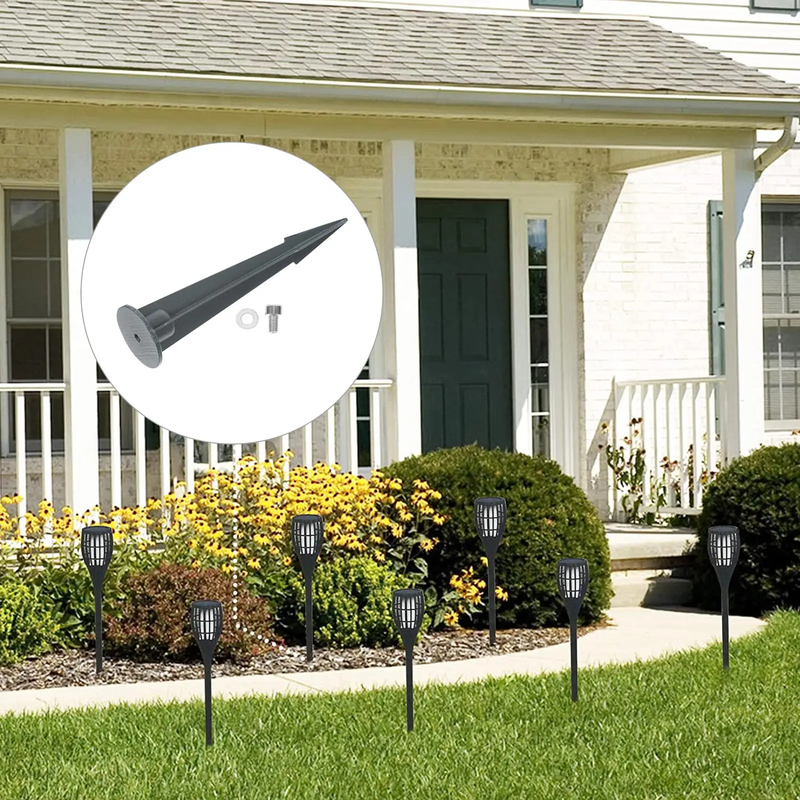 4 Pcs Tree Light Ground Stakes Ground Stake Spike Metal Accessories Solar Garden Decorative Windmill Landscape