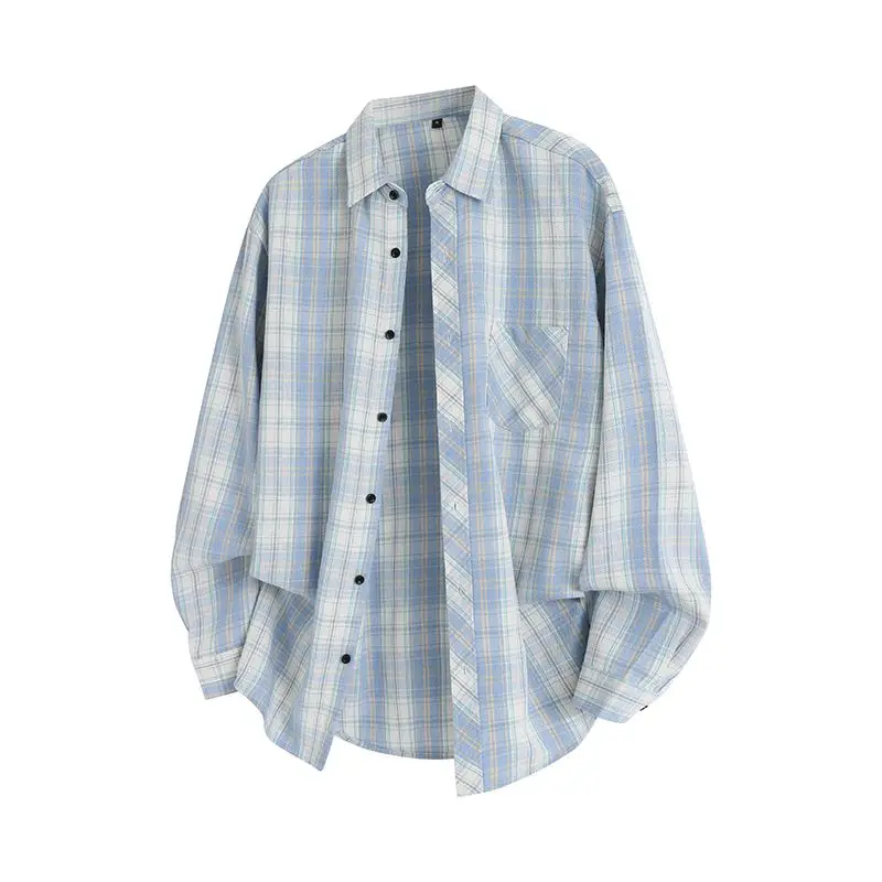 

Faionable Cheered Men's irt Color Blo Personali Summer Long Sve Loose Fit Casual Sle Polyester Fabric Youth