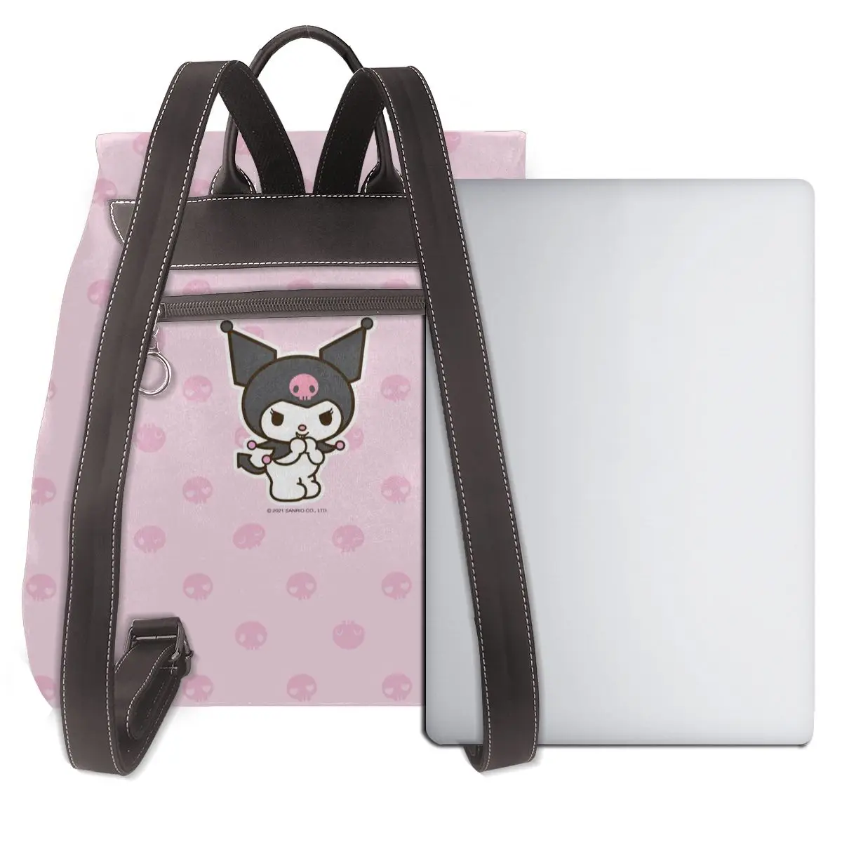 New Women's Multifunction Sanrio Hello Kitty Backpack Casual Leather School Bag For Girls Fashion Travel Shoulder Bag