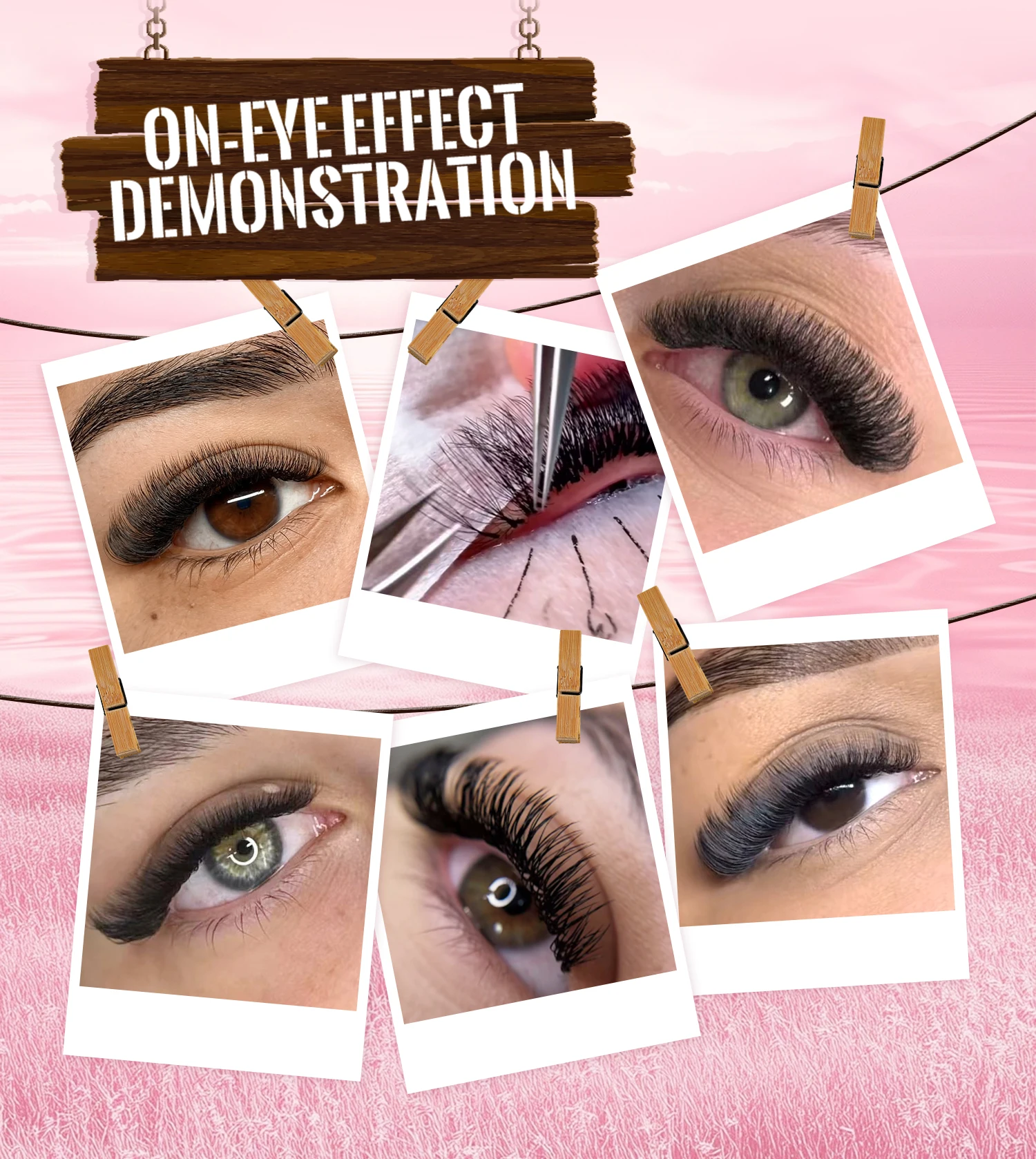 LAKANAKU Technologische Fasern Wimpern U-Form 2D UU YY 3D 4D 5D W Bloom Wimpernverlängerungen – Detail 9