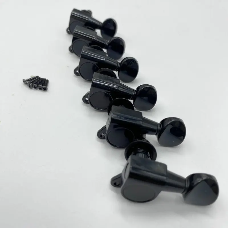 Machine heads Black Color One Set for Electric Guitar&Acoustic Guitar 10mm 6 Pieces Tuner Pegs Offer By PW