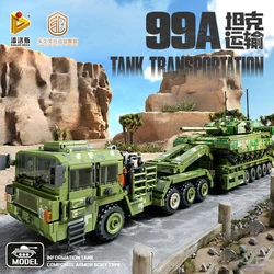 Creative 99A Tank Transport Vehicle Building Blocks, WW2 Self-Propelled Artillery Track Assembly Model Children's Toy Gifts