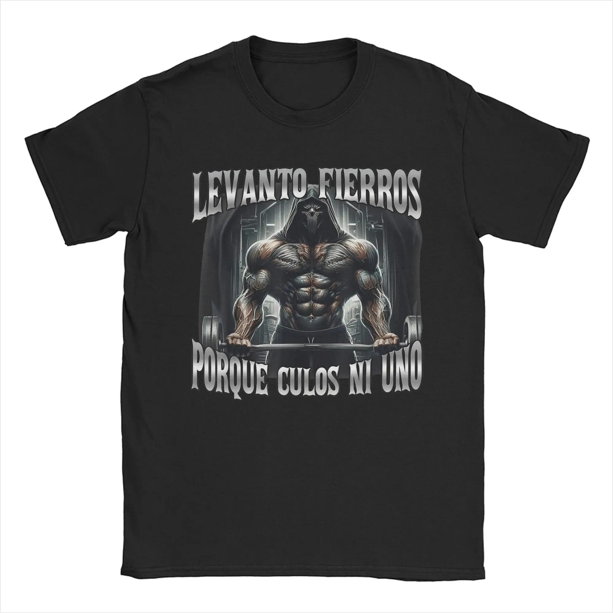 Levanto Fierros Porque Culos Ni Uno Calacas Chidas Gym T-Shirt Men Cotton Top Tee Funny  Round Neck Short Sleeve