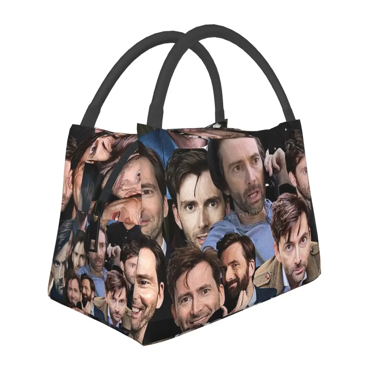 David Tennant Photo Collage Lunch Bags Insulated Bento Box Waterproof Lunch Tote Picnic Bags Cooler Thermal Bag for Woman Office