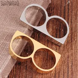 1 PC Personality Hyperbole Double Knuckle Ring For Men Two Finger Punk Ring Hip Hop Knuckle Ring Punk Man Gift