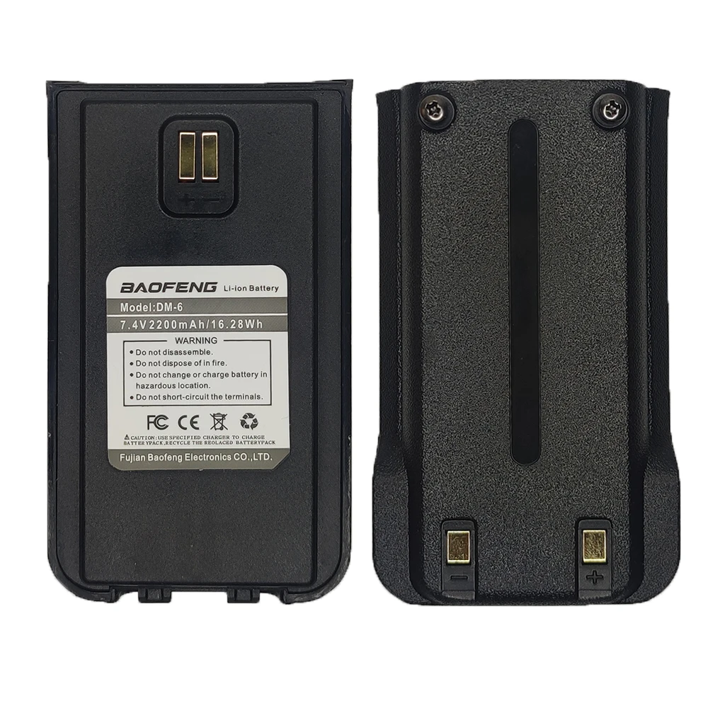 Baofeng Walkie Talkie Battery DM-6 Rechargable Batterier 2200mAh For Baofeng Two Way Radio Replacement Accumulator