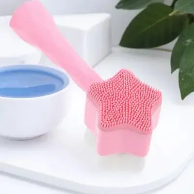 

Portable Manual Facial Brush Plastic Pink Skin Care Tool Facial Cleansing Brush Face Massage for Home Travel Skin Care Tool