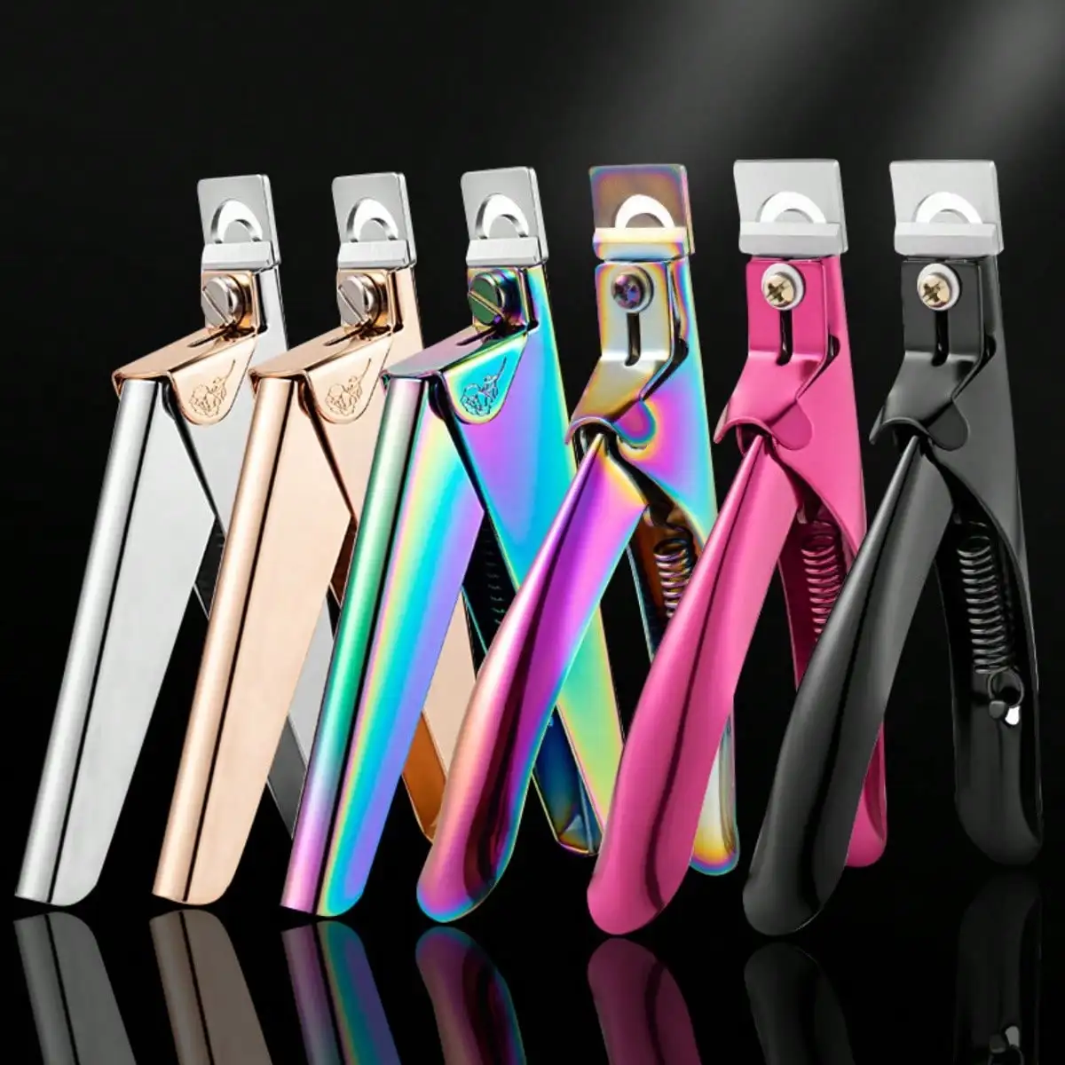 

Gold Premium Nail Clippers With Magnets Sizers For Acrylic Nails, Artificial Fake Nail False Nail Tip Cutter Trimmer Manicure Pedicure Sharp Blade Clip Tool For Salon Home Art Beauty