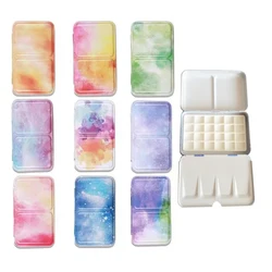 Caja plegable de Metal portátil, estuche multicolor para Acuarela, Gouache, acrílico, subpaquete de paleta vacía, 24 rejillas