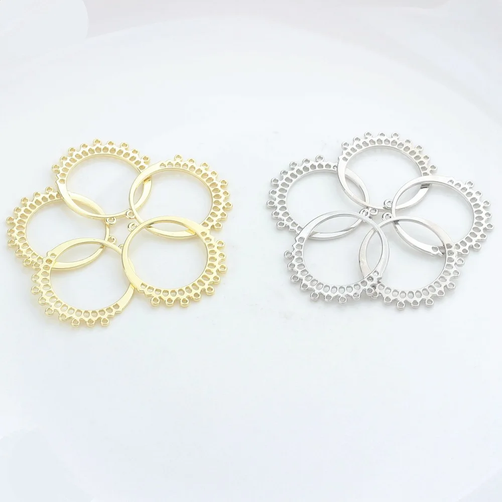 Zinc Alloy Charms Round Shape Circle Connector Tassel Charms For DIY Tassel Earrings Jewelry Making Finding Accessories