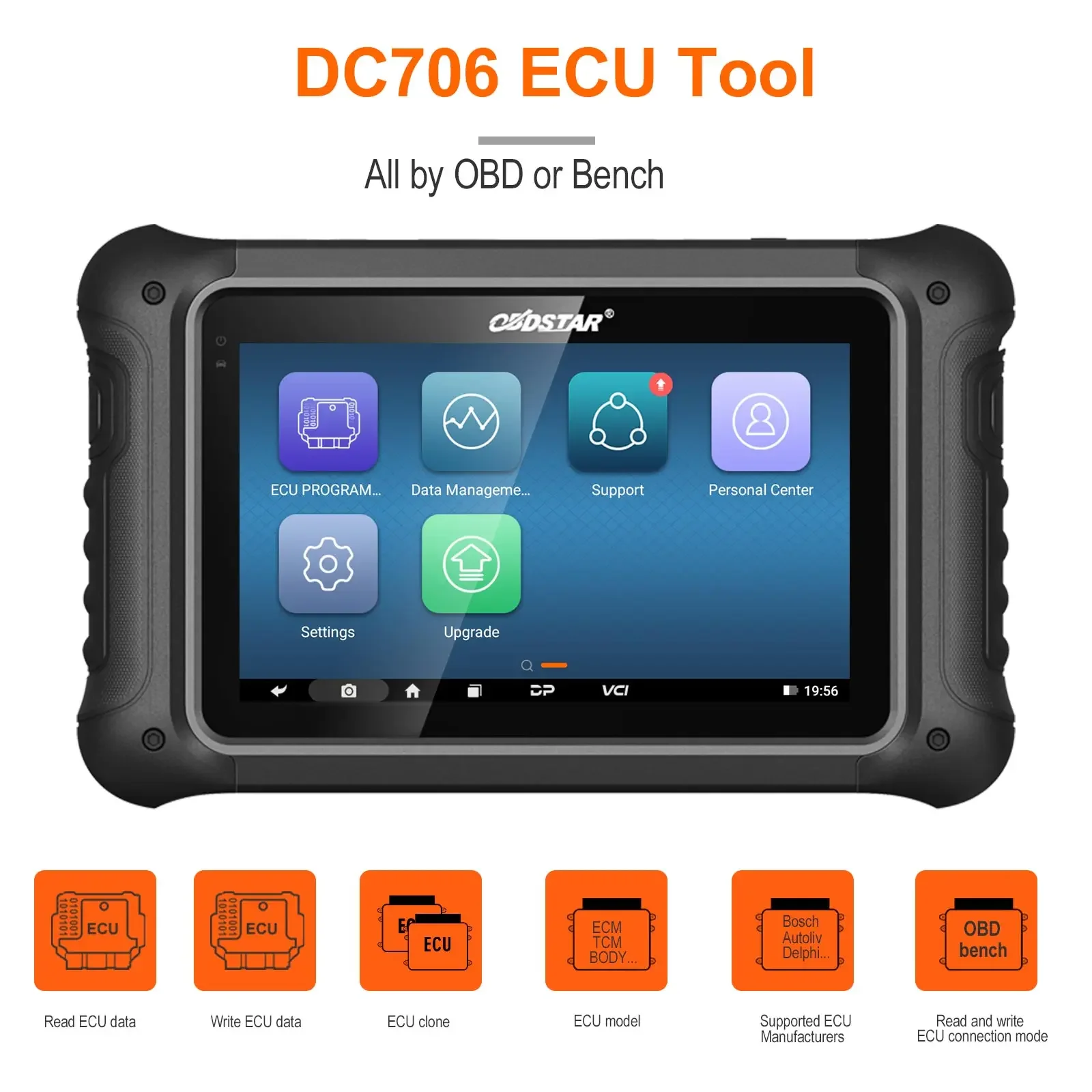 Obdstar dc706 full ecu tool for Car and Motorcycle with ECM+TCM+BODY ECU Clone by OBD or BENCH PK dc706 obdstar odomaster full