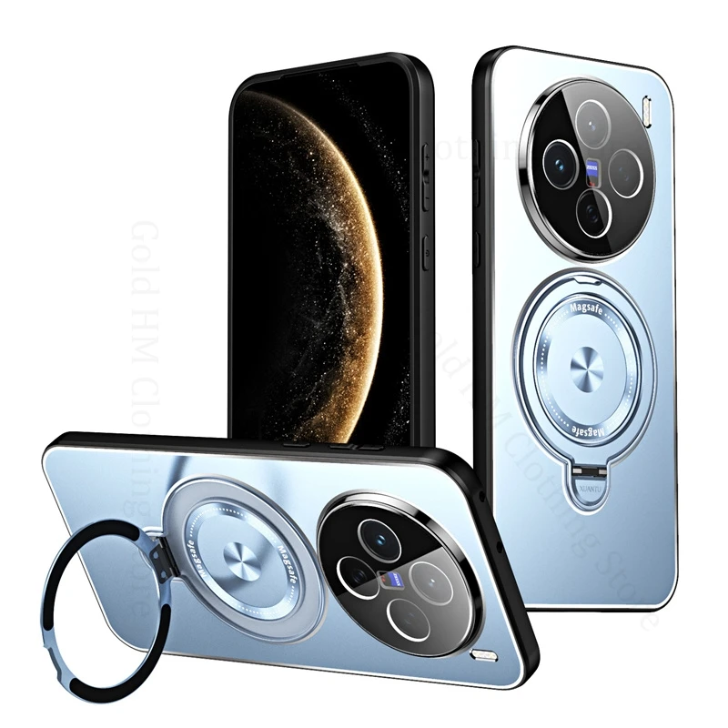 

For Magsafe Kickstand Case For vivo S30 Pro mini Alloy Ring Holder Bracket Cover For VIVO X200 Ultra X100 X200S iQOO Neo 10 Pro