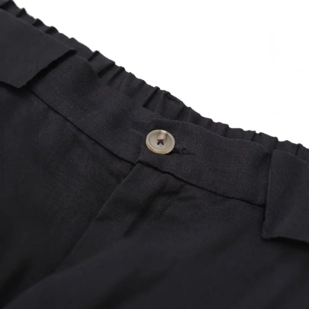 Миниатюрный женский льняной костюм с высокой талией, шорты из 100% льна, свободные утягивающие широкие брюки, повседневная рабочая одежда, высокое качество Ym006