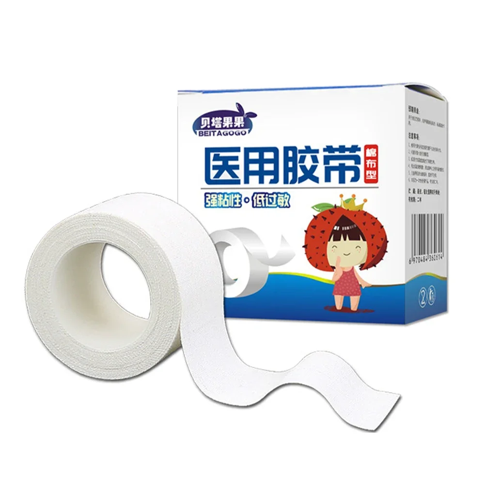 1 Roll Cotton Medical Tape Strong Adhesive Low Allergy Medical Bandage Comfortable Breathable Bandage Outdoor First Aid bandaid