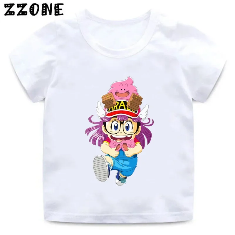 Anime Arale Dr Slump Print Cartoon Kids T-Shirts Cute Girls Clothes Baby Boys Short Sleeve T shirt Summer Children Tops,ooo5110