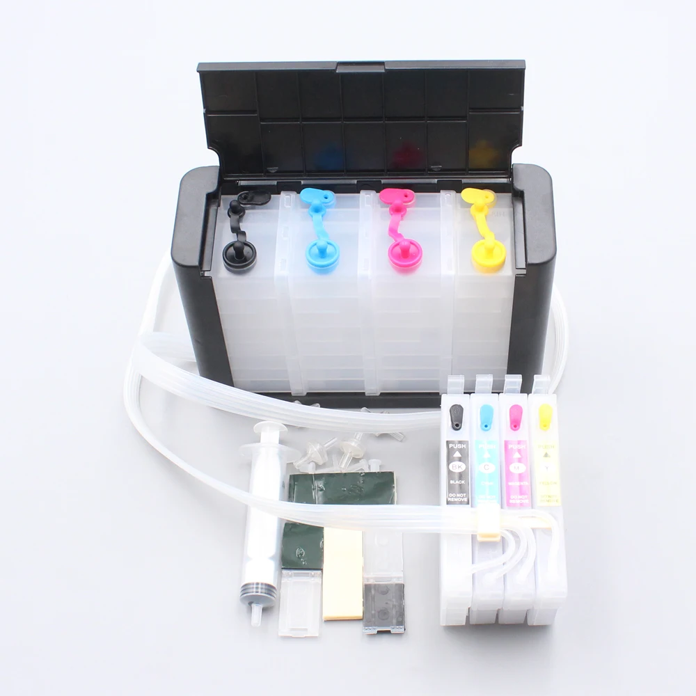 

1 компл. Без чипа T812 T822 T405 405XL Роскошные СНПЧ для Epson искусственная фотография