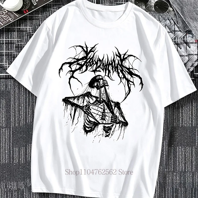 T-shirts rétro à imprimé crâne pour hommes, mode décontractée d'été, hauts Y2K tendance, confortables, col rond, manches courtes, style vintage