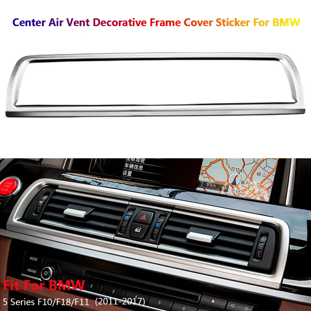 

Car Interior Stainless Steel Center AC Air Condition Vent Outlet Frame Cover Sticker Trim For BMW 5 Series F10 F18 2011-2017