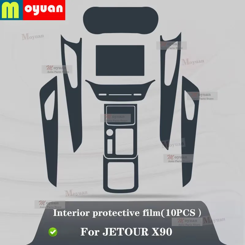 For Jetour X90 2019-2022 Screen TPU Transparent Protect Film Car Interior Sticker Gear Navigator Door Panel Car Accessories
