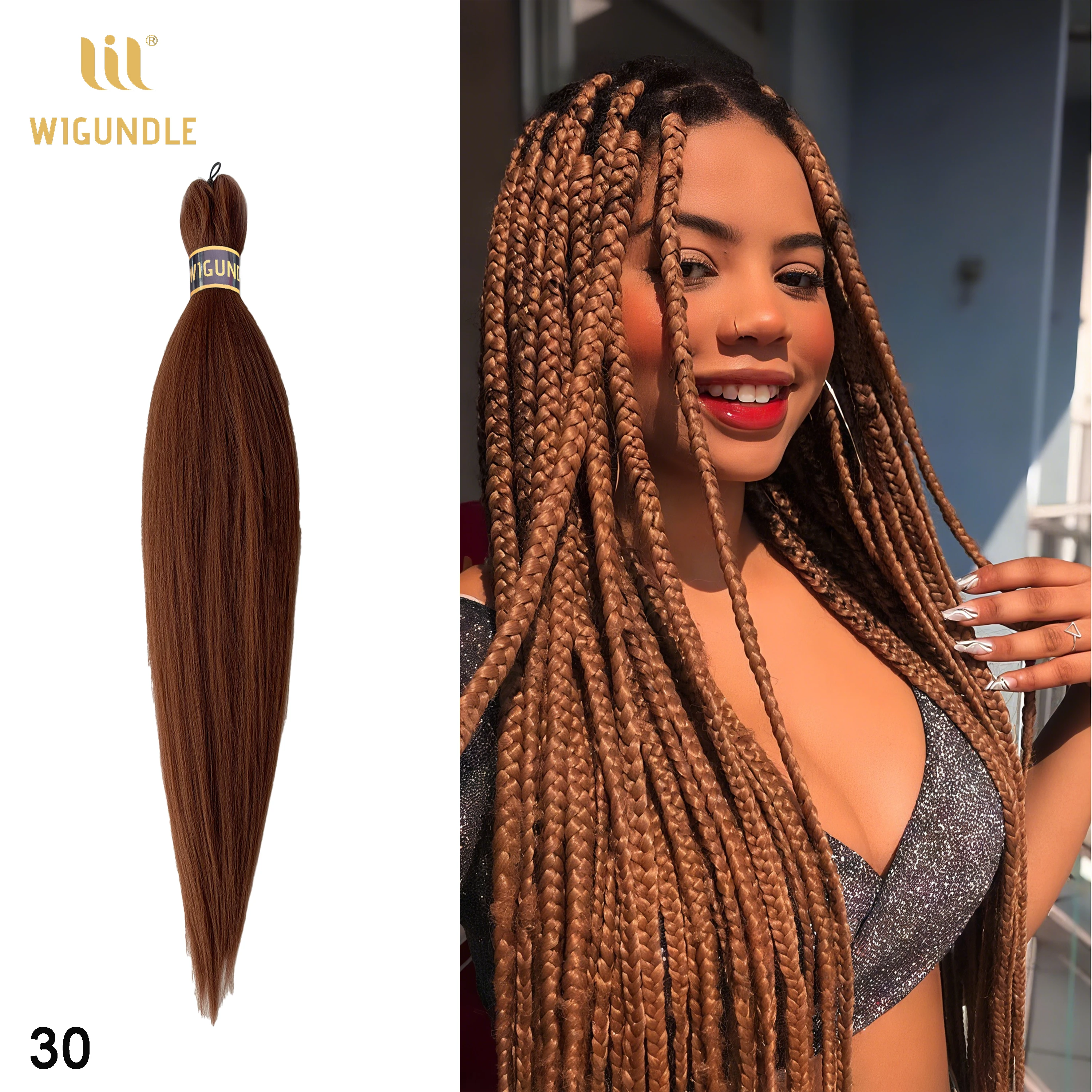 

PreStretched Easy Twist Braids Hot Water Setting Professional Synthetic Fiber Yaki Texture for Crochet Braiding Hair Extensions