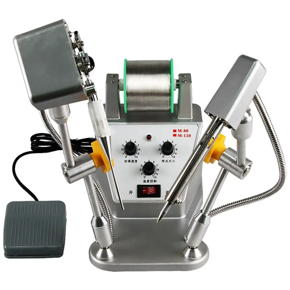 Green M-80 High Precision Automatic Tin Send Spot Soldering Machine Soldering Station