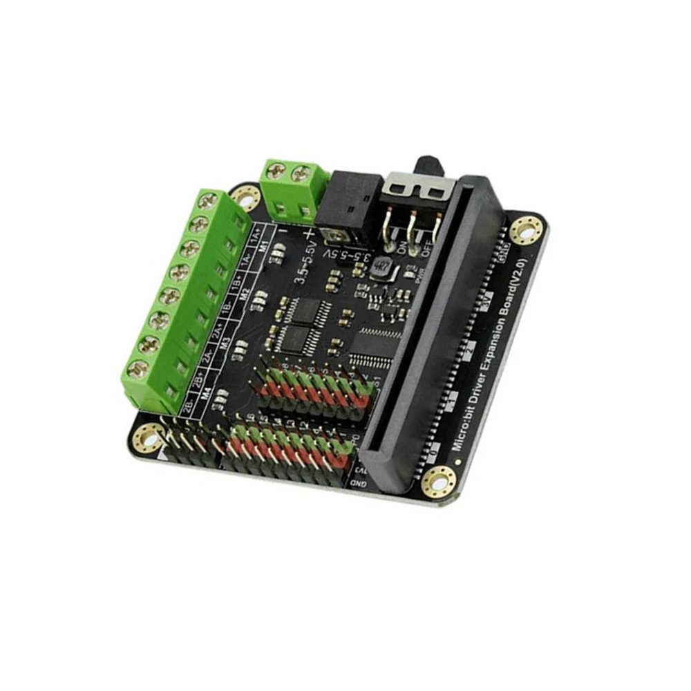 

Motor Driver Expansion Board 4-Way DC Motor 2-Way Stepper 8-Way Servo 9 GPIO HR8833 IIC Control DC3.5-5.5V with LED Indicator