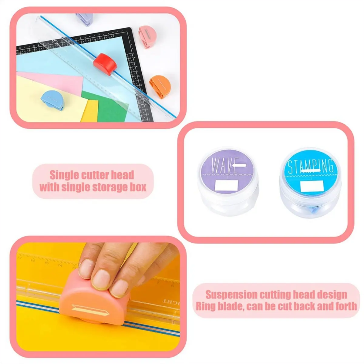 KSOL  Paper Cutter 5 in 1 Multi Purpose Paper Trimmer with 5 Types of Cutting Heads, Scrapbooking Tool for Photos Cards Paper