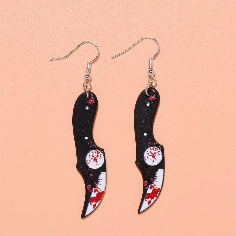 Cute Girls Acrylic Knife Axe Scissors Dangle Earrings Punk Style Party Jewelry Acrylic Earrings for women