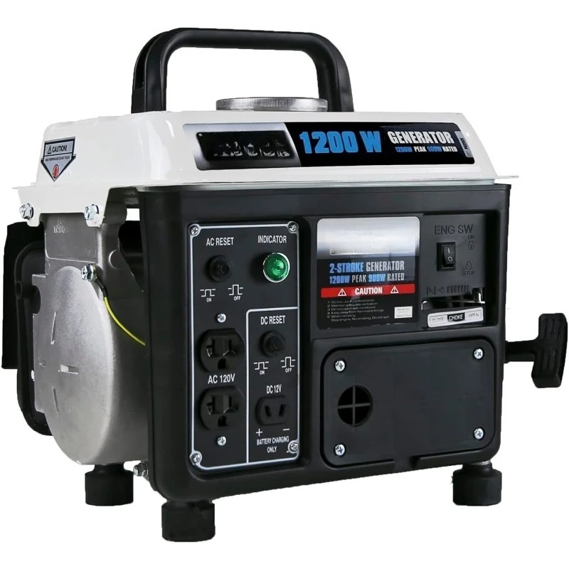 Alça de transporte de 1 200 W, gerador portátil a gás PG1202SA, 1200 W, preto/branco