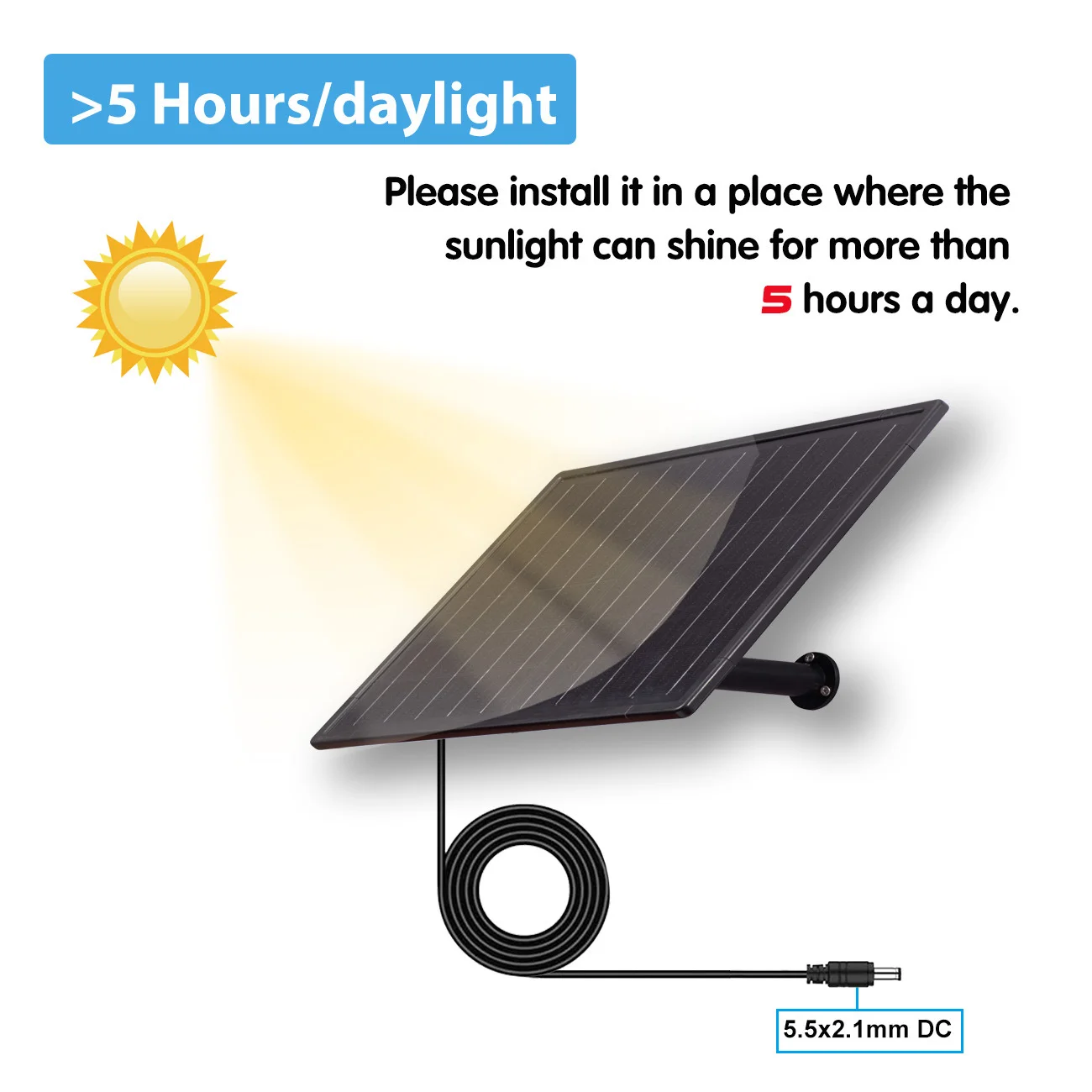Solar Power Panel Lithium Battery,IP67 Waterproof,Cloudy Day Working,Auto On At Night,Perfect for Backlit House Number Sign