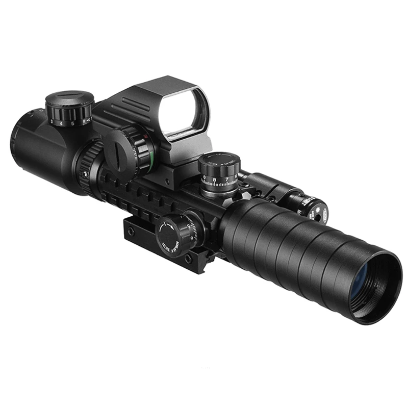 3-9x32 Scope  Illuminated Rangefinder Reticle Rifle   Holographic 4 Reticle Sight 20mm Red Grenn Laser For Hunting