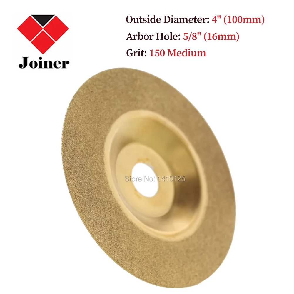 

4" inch 100mm Diamond Coated TITANIUM Grinding Disc Convex Wheel Grit 150 For Angle Grinder Arbor Hole 5/8" 16mm for Glass Stone