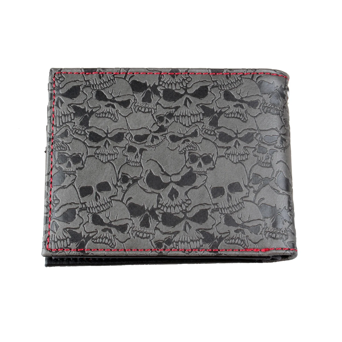 Skull Double Fold Wallet ，Versatile Credit Card Holder