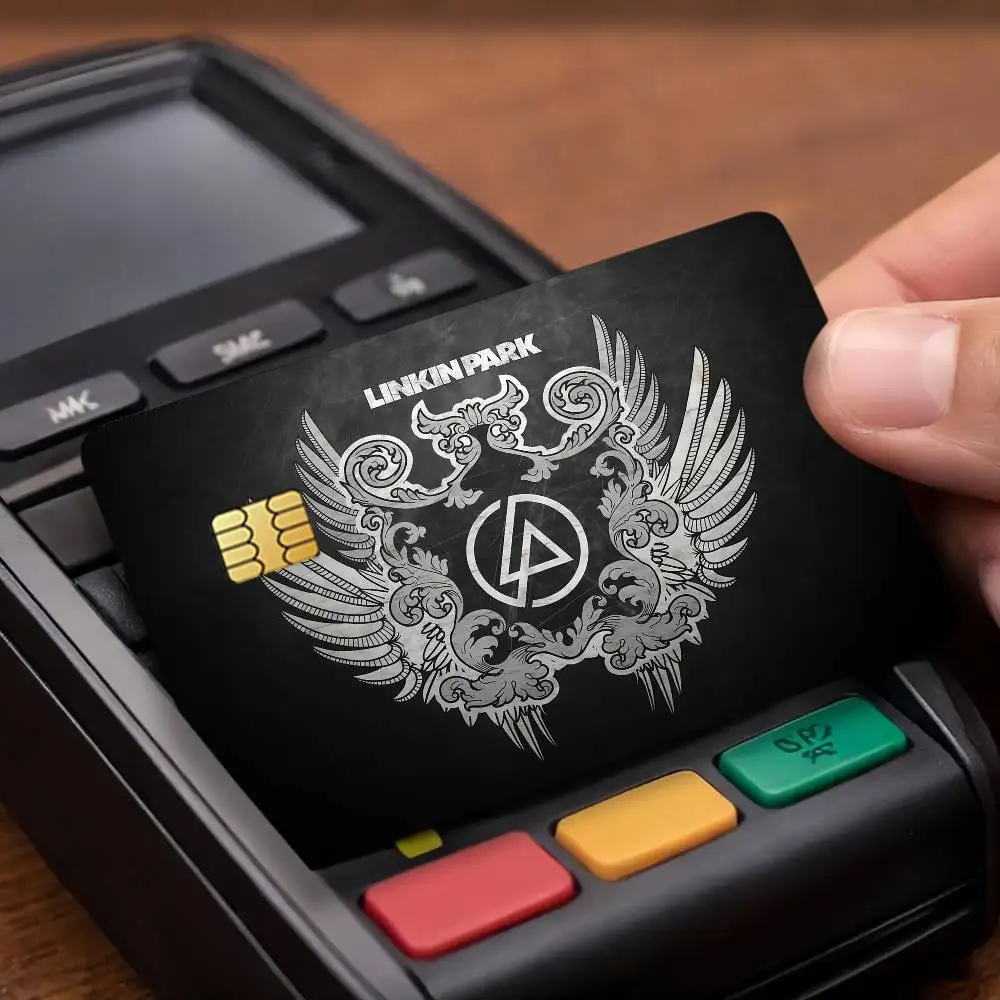 L-Linkin P-Park Band Credit Card Public Transportation Cards Protective Sticker Waterproof Card Face Decoration 4PCS