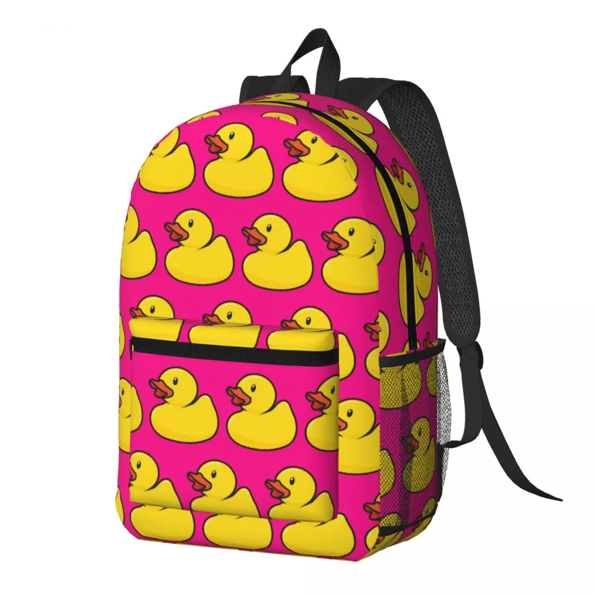 

Rubber Duck In Hot Pink Backpack Daypack Large Capacity Children BookBag School Bag Shoulder Bags for Men Women