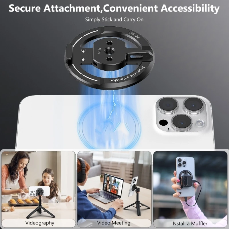 

X6HB Phone Tripod Mount Adapters with Cold Shoe Mount & 1/4 Thread Aluminum Phone Stand for iPhones 12